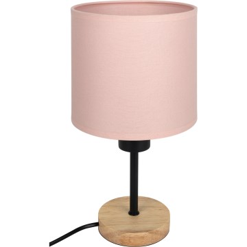 Brilagi - Детска настолна лампа BOBO WOOD 1xE27/25W/230V дъб/черна/розова