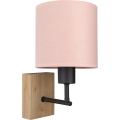 Brilagi - Детска стенна лампа BOBO WOOD 1xE27/25W/230V дъб/черна/розова