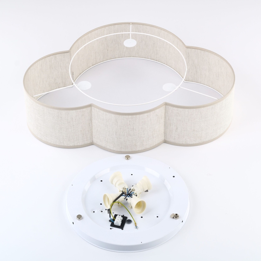 Brilagi - Детско таванно осветително тяло NIMBUS LINEN 4xE27/15W/230V 46x63 см бежово