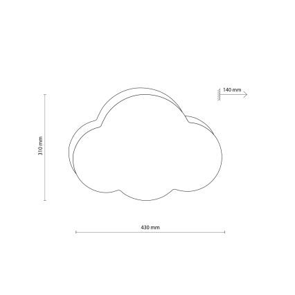 Brilagi - Детско таванно осветително тяло NIMBUS MINI 2xE27/15W/230V 31x43 бежово