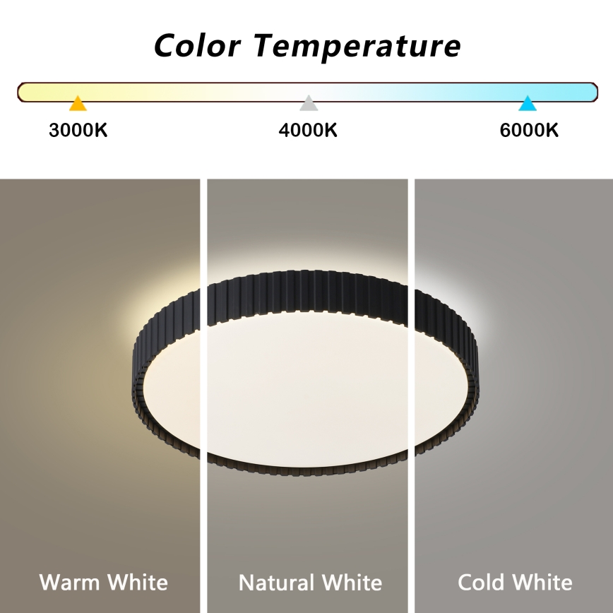 Brilagi - Димируемо LED таванно осветително тяло CORVO LED/54W/230V 3000–6000K черно Ø 40 см + дистанционно управление
