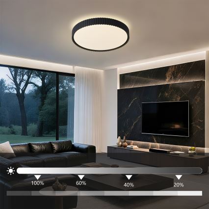 Brilagi - Димируемо LED таванно осветително тяло CORVO LED/54W/230V 3000–6000K черно Ø 40 см + дистанционно управление