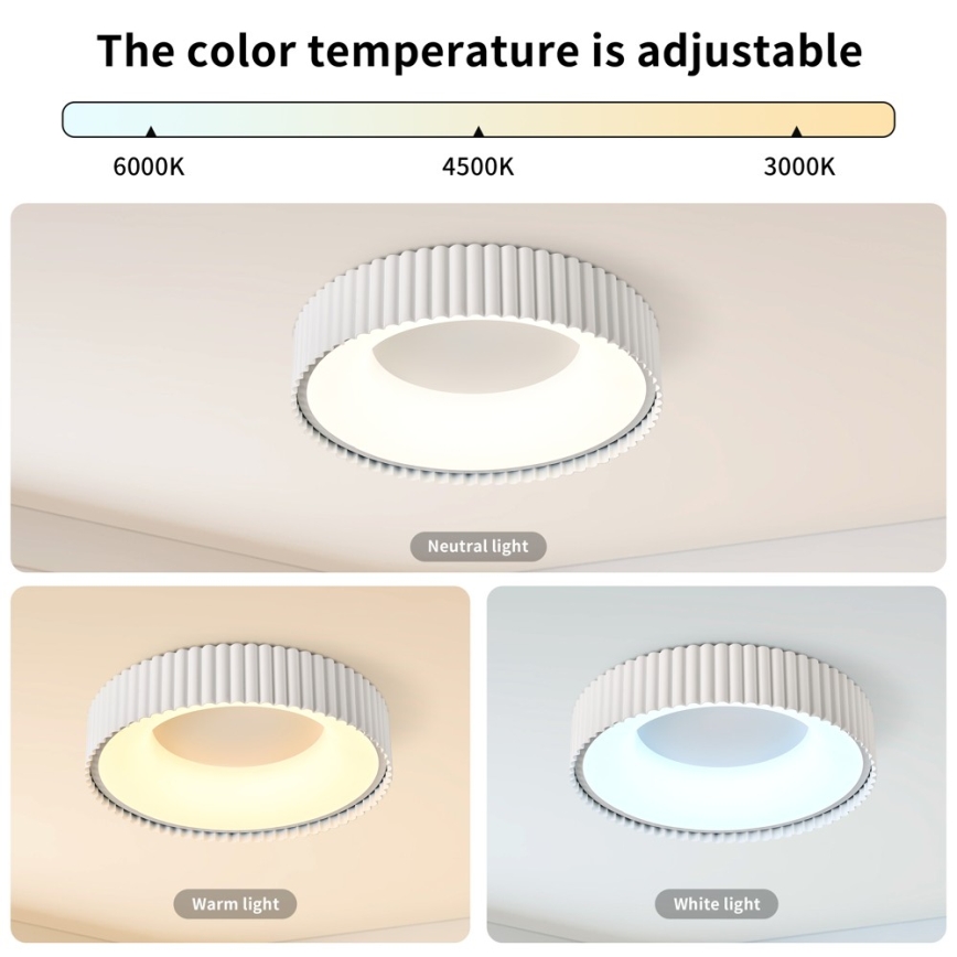 Brilagi - LED плафон FALCON MODERN LED/30W/230V 3000-6000K 40 cm бял с функция за димиране + дистанционно управление