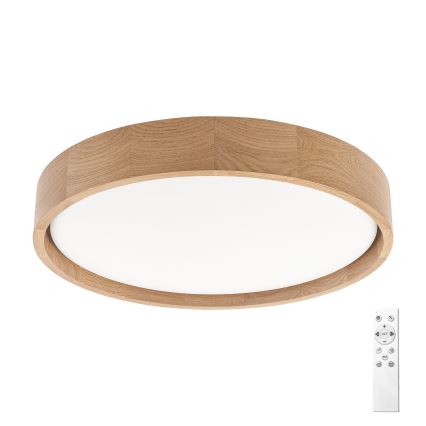 Brilagi - Димируемо таванно осветително тяло MANAROLA REMOTE LED/24W/230V 3000-6500K Ø 41 см, дъб + дистанционно управление