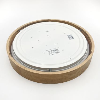 Brilagi - Димируемо таванно осветително тяло MANAROLA REMOTE LED/24W/230V 3000-6500K Ø 41 см, дъб + дистанционно управление