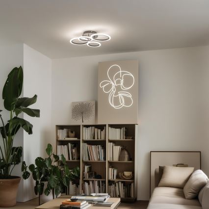 Brilagi - Димируем LED таванен плафон ORBITS LED/50W/230V 3000-6500K черен + дистанционно управление