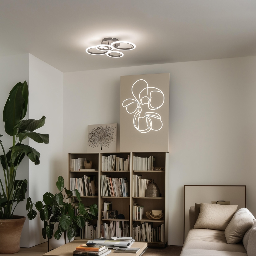 Brilagi - Димируем LED таванен плафон ORBITS LED/50W/230V 3000-6500K черен + дистанционно управление