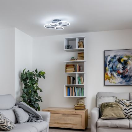 Brilagi - Димируем LED таванен плафон ORBITS LED/50W/230V 3000-6500K черен + дистанционно управление
