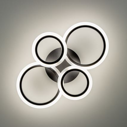 Brilagi - Димируем LED таванен плафон ORBITS LED/50W/230V 3000-6500K черен + дистанционно управление
