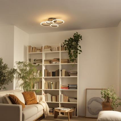 Brilagi - Димируем LED таванен плафон ORBITS LED/50W/230V 3000-6500K черен + дистанционно управление