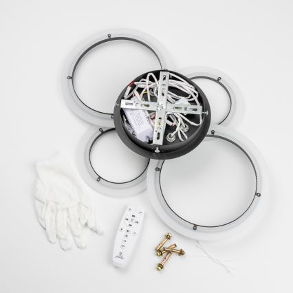 Brilagi - Димируем LED таванен плафон ORBITS LED/50W/230V 3000-6500K черен + дистанционно управление