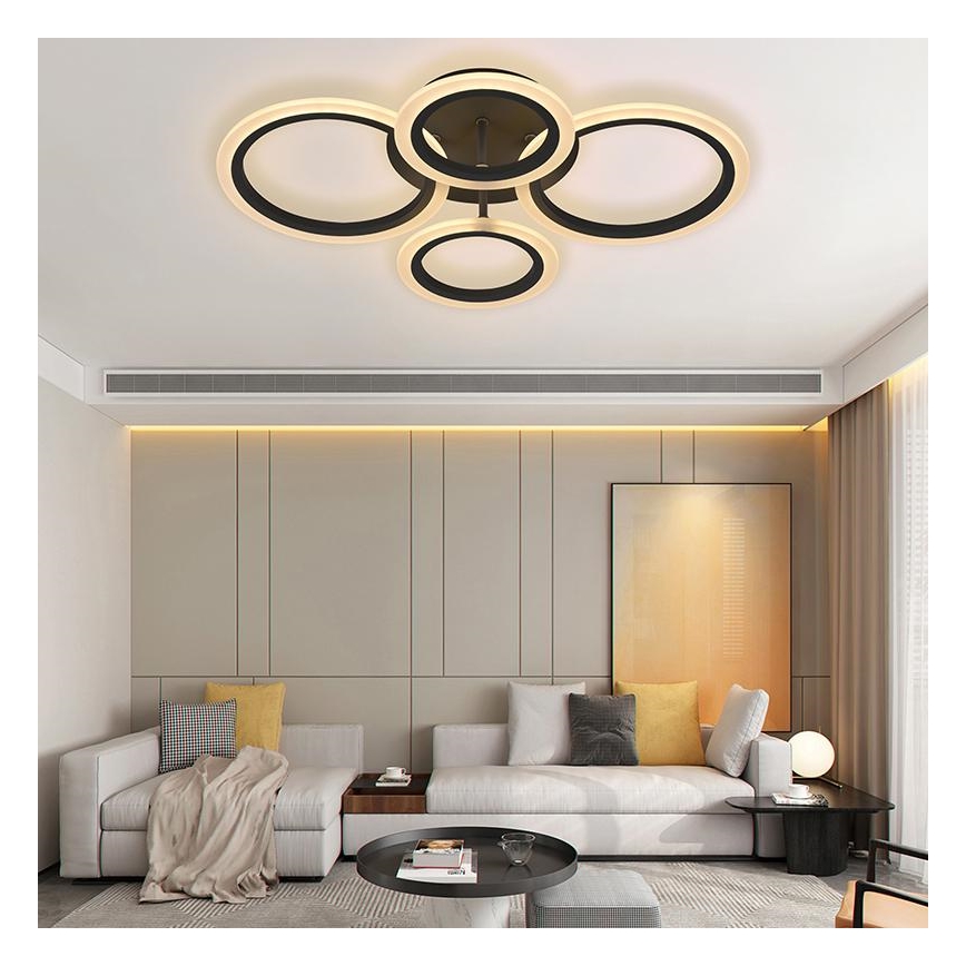 Brilagi - Димируем LED таванен плафон ORBITS LED/50W/230V 3000-6500K черен + дистанционно управление