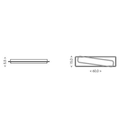 Brilagi - LED димируемо таванно осветително тяло OUTLINE LED/52W/230V 3000-6000K 15x60 cm бяло/черно + дистанционно управление