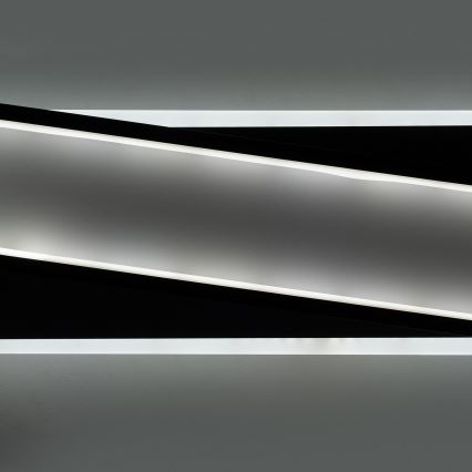 Brilagi - LED димируемо таванно осветително тяло OUTLINE LED/52W/230V 3000-6000K 15x60 cm бяло/черно + дистанционно управление