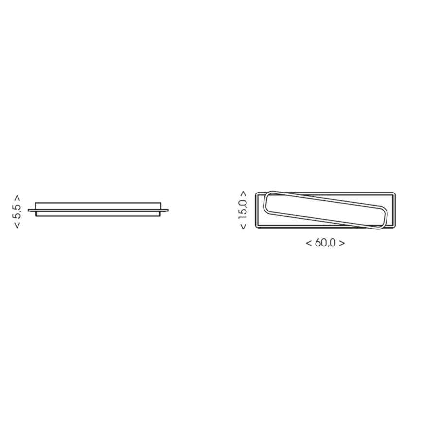 Brilagi - LED димируемо таванно осветително тяло OUTLINE LED/52W/230V 3000-6000K 15x60 cm бяло/черно + дистанционно управление
