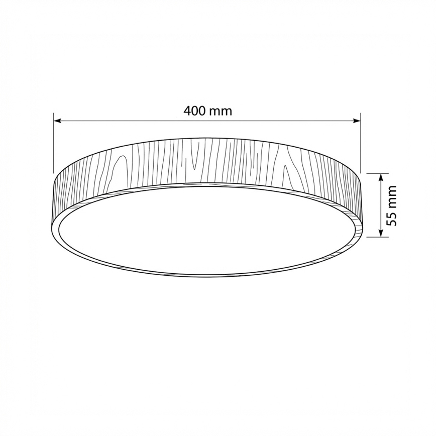 Brilagi - LED димируемо таванно осветително тяло POOL LED/50W/230V 3000-6000K, Ø 40 см, дървесен декор + дистанционно управление