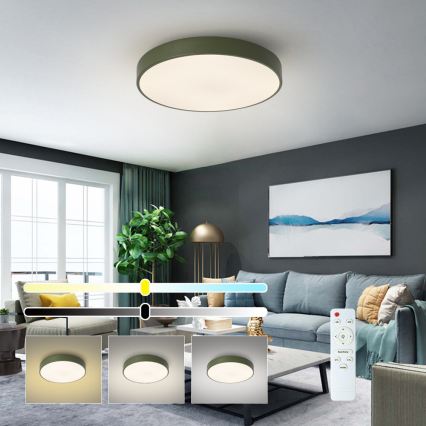 Brilagi - Димируема LED таванна лампа POOL LED/60W/230V 3000-6000K Ø 50 см зелена + дистанционно управление