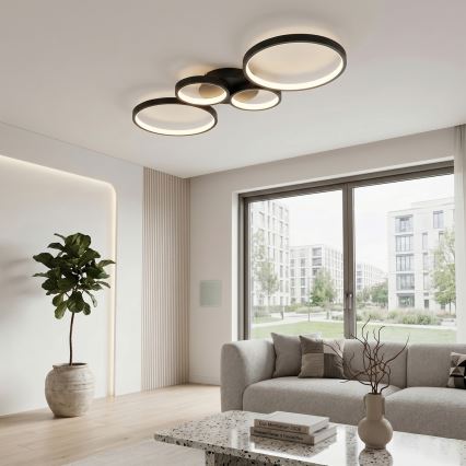 Brilagi - димируемо LED таванно осветително тяло RINGO LED/34W/230V 3000-6000K 28x78 cm черно + дистанционно управление