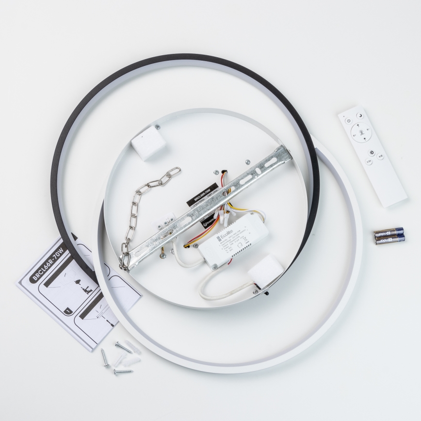 Brilagi - Димируемо LED таванно осветително тяло VELO LED/70W/230V, Ø 48 см, 3000–6500 K + дистанционно управление