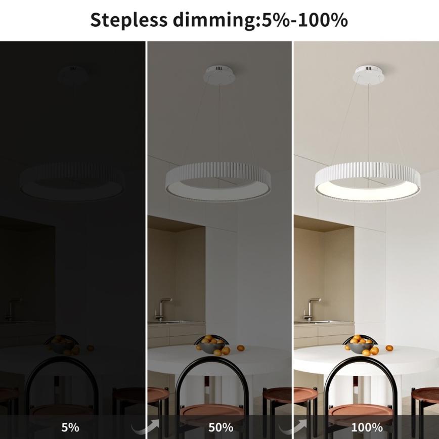 BRILAGI - LED димируем полилей на кабел FALCON MODERN LED/54W/230V 3000-6000K Ø 60 cm бял + дистанционно управление