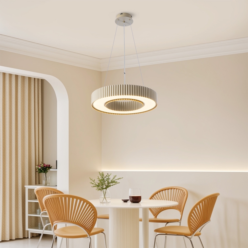 Brilagi - LED димируем полилей на кабел LUMIX LED/48W/230V 3000-6000K бежов, диаметър 50 cm + дистанционно управление