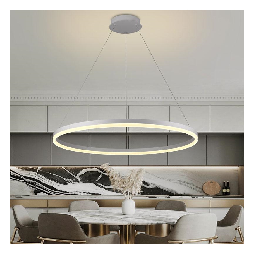 Brilagi - LED димируем полилей на кабел CIRCLE LED/55W/230V 3000-6500K Ø 80 см бял + дистанционно управление