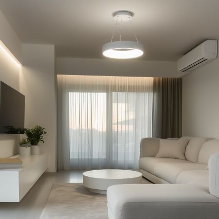 Brilagi - Димируема LED люстра с кабелно окачване FALCON LED/80W/230V 3000-6500K Ø 60 см бяла + дистанционно управление