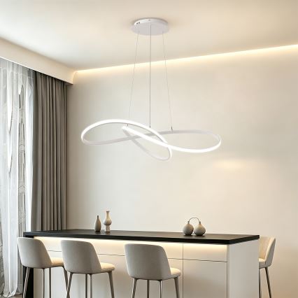 Brilagi - LED димируем полилей на кабел INFINITY LED/80W/230V 3000-6000K 80x80 cm бял + дистанционно управление
