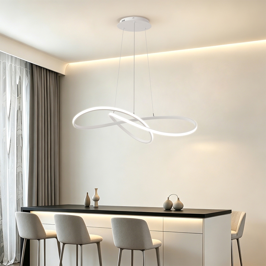 Brilagi - LED димируем полилей на кабел INFINITY LED/80W/230V 3000-6000K 80x80 cm бял + дистанционно управление