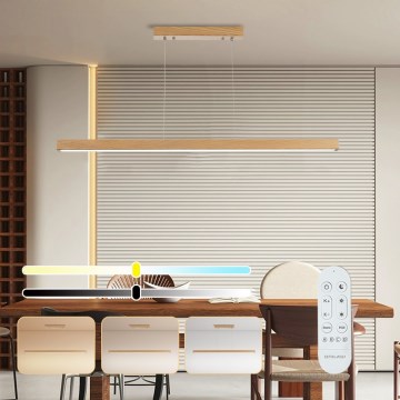 Brilagi - Димируем LED полилей на кабел OAK SMART LED/30W/230V Wi-Fi Tuya дъб + дистанционно управление
