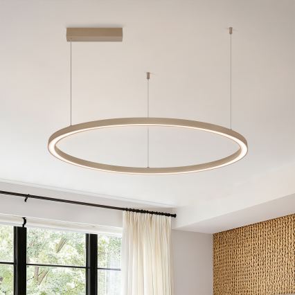 Brilagi - LED полилей на кабел с възможност за димиране PORTOFINO LED/60W/230V 3000-6000K диам. 80 cm бежов + дистанционно управление