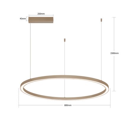 Brilagi - LED полилей на кабел с възможност за димиране PORTOFINO LED/60W/230V 3000-6000K диам. 80 cm бежов + дистанционно управление