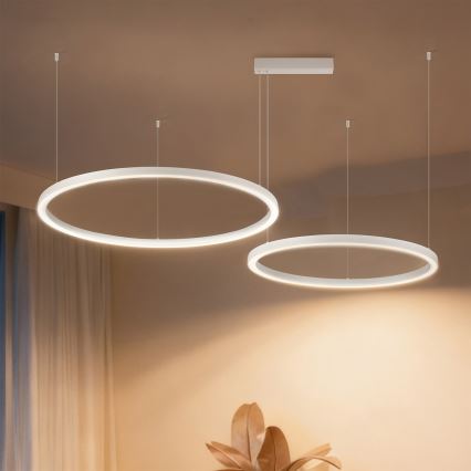 Brilagi - Полилей на кабел с възможност за димиране PORTOFINO LED/98W/230V 3000-6000K бял + дистанционно управление