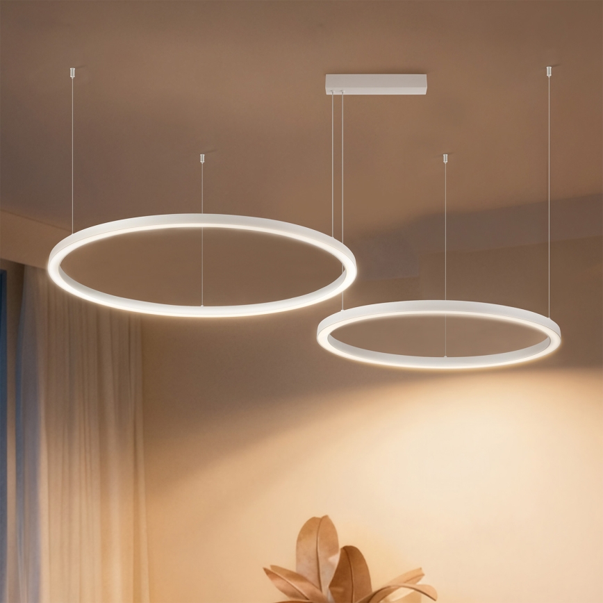 Brilagi - Полилей на кабел с възможност за димиране PORTOFINO LED/98W/230V 3000-6000K бял + дистанционно управление