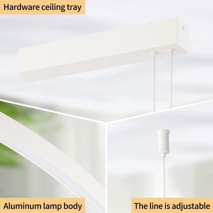 Brilagi - Полилей на кабел с възможност за димиране PORTOFINO LED/98W/230V 3000-6000K бял + дистанционно управление