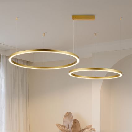 Brilagi - LED полилей с регулируема яркост на кабел PORTOFINO LED/98W/230V 3000-6000K златист + дистанционно управление