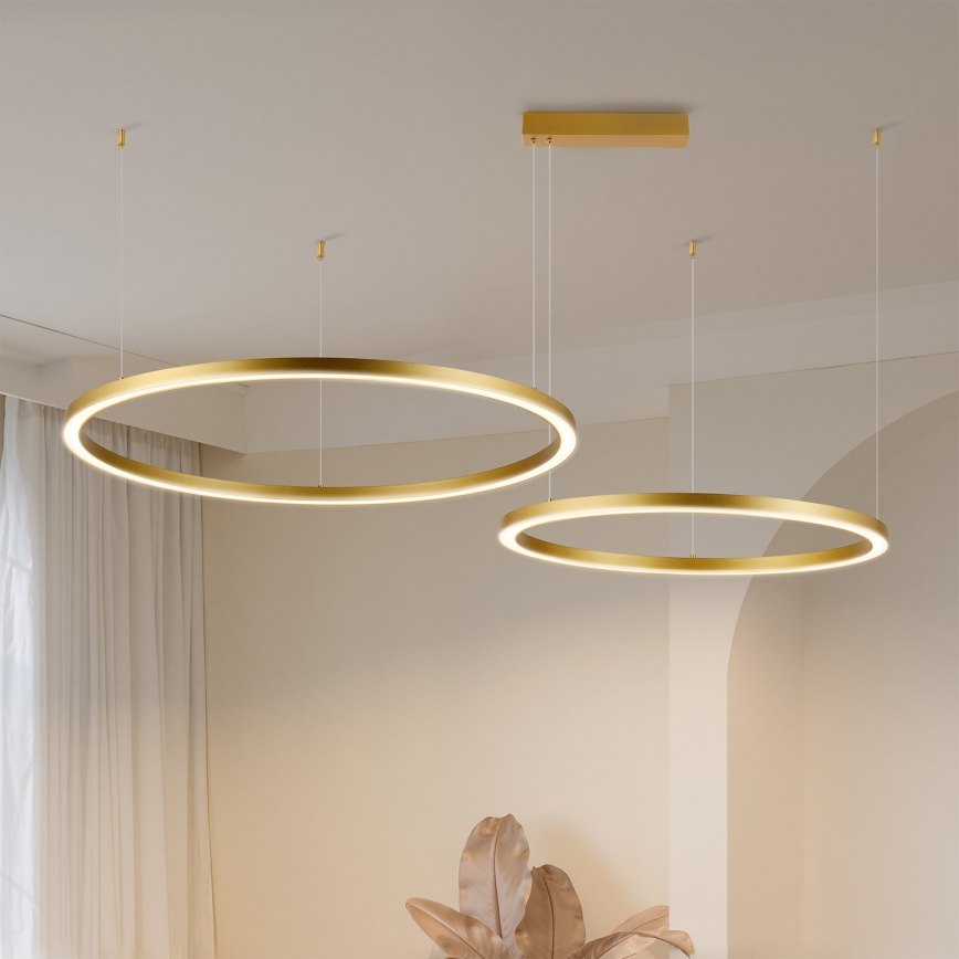 Brilagi - LED полилей с регулируема яркост на кабел PORTOFINO LED/98W/230V 3000-6000K златист + дистанционно управление