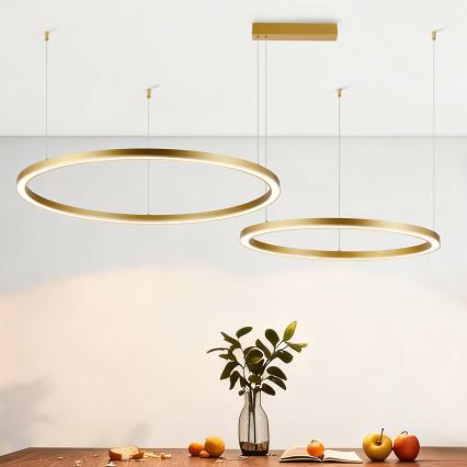 Brilagi - LED полилей с регулируема яркост на кабел PORTOFINO LED/98W/230V 3000-6000K златист + дистанционно управление