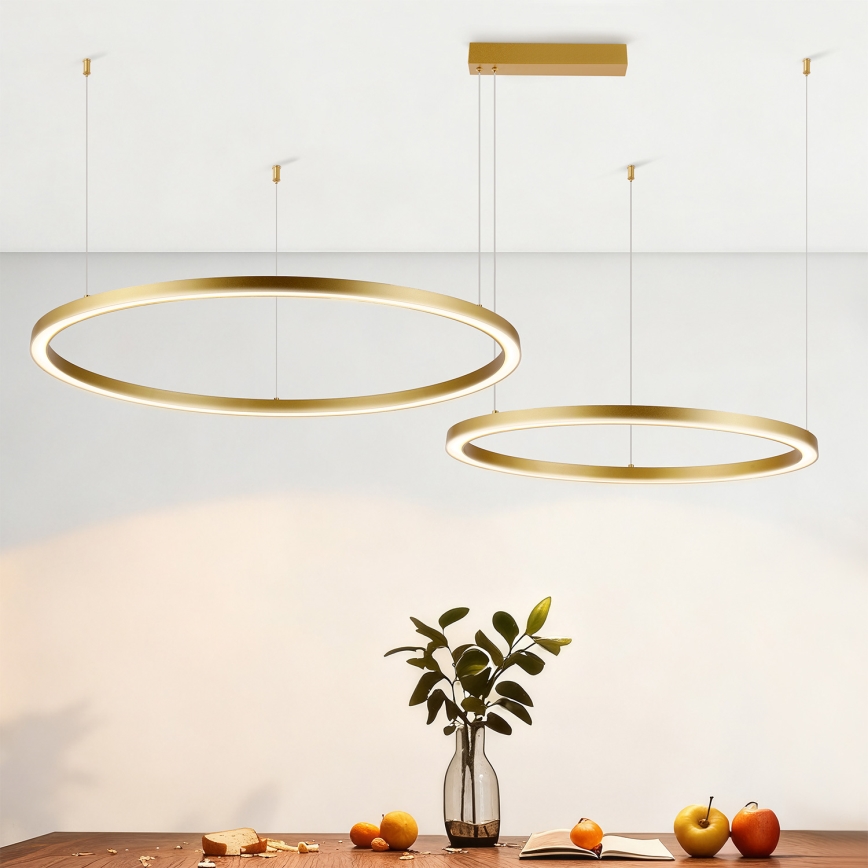 Brilagi - LED полилей с регулируема яркост на кабел PORTOFINO LED/98W/230V 3000-6000K златист + дистанционно управление