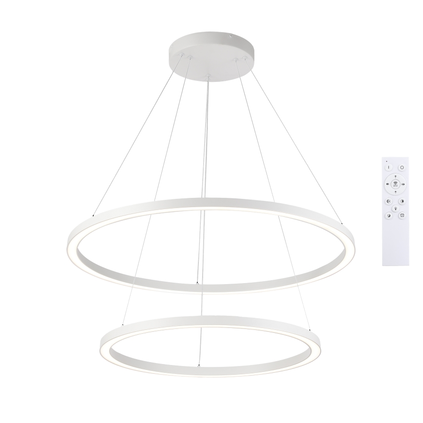 Brilagi - Димируем полилей на кабел PORTOFINO LED/98W/230V 3000–6000K Ø 80 см бял + дистанционно управление