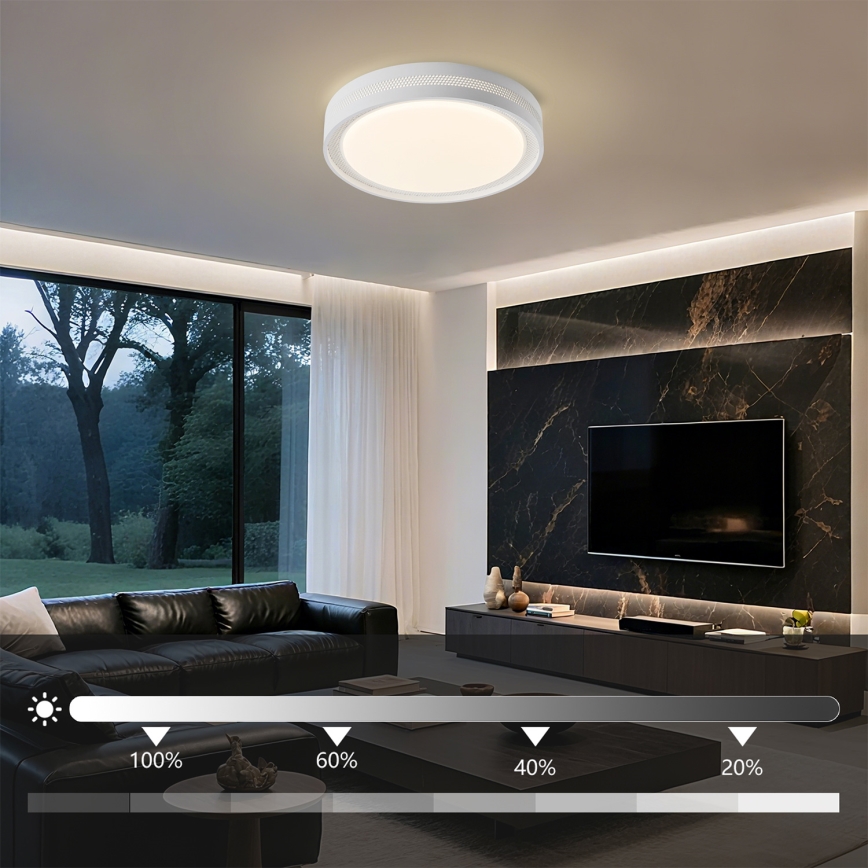 Brilagi - LED димируемо таванно осветително тяло KREON LED/54W/230V 3000-6000K черно, диаметър 38 см + дистанционно управление