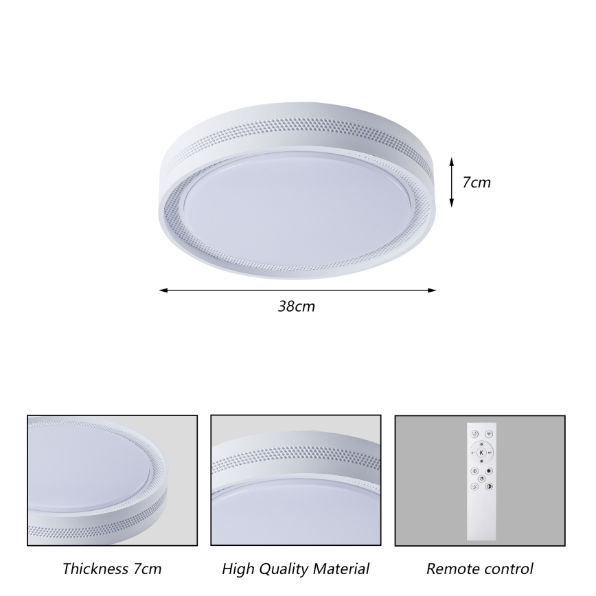 Brilagi - LED димируемо таванно осветително тяло KREON LED/54W/230V 3000-6000K черно, диаметър 38 см + дистанционно управление