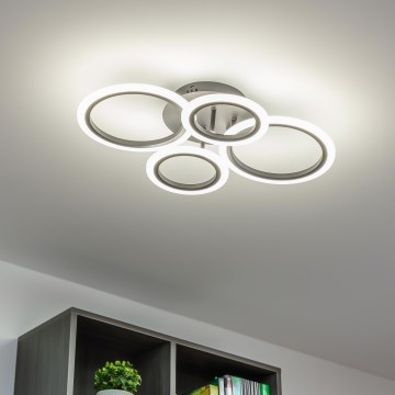 Brilagi - Димируем LED таванен плафон ORBITS LED/50W/230V 3000-6500K черен + дистанционно управление