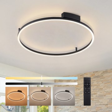 Brilagi - Димируем LED таванен плафон PORTOFINO LED/60W/230V 3000-6000K диаметър 80 см черен + дистанционно управление