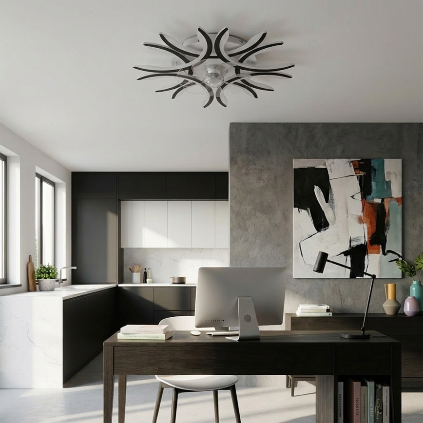 Brilagi - LED димируем таванен вентилатор LED/70W/230V Ø 76 см черен + дистанционно управление