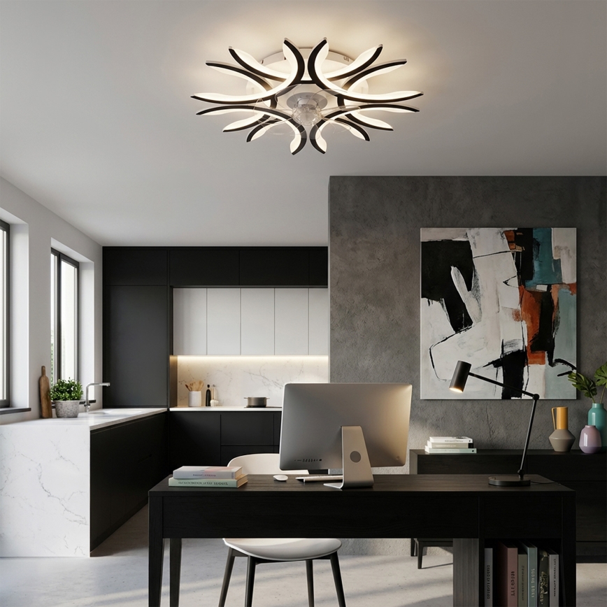 Brilagi - LED димируем таванен вентилатор LED/70W/230V Ø 76 см черен + дистанционно управление