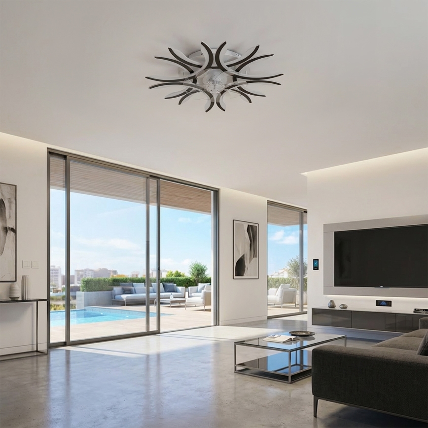 Brilagi - LED димируем таванен вентилатор LED/70W/230V Ø 76 см черен + дистанционно управление