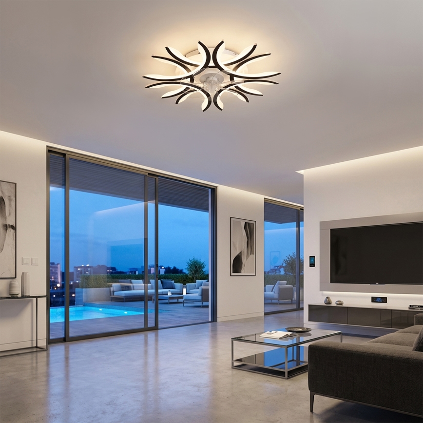 Brilagi - LED димируем таванен вентилатор LED/70W/230V Ø 76 см черен + дистанционно управление