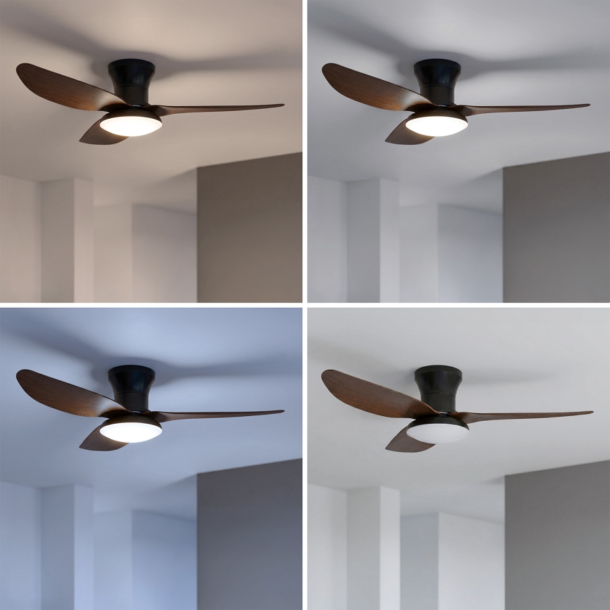 Brilagi - Димируем LED таванен вентилатор LED/38W/230V 3000-6500K Ø 100 см черен/кафяв + дистанционно управление