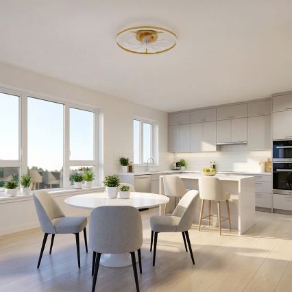 Brilagi - Димируем таванен вентилатор LED/66W/230V 55 см бял/златист + дистанционно управление